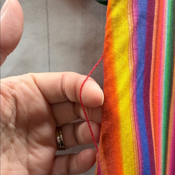 ALL THINGS MOCHI Rainbow Stripe Isabella Short Sleeve Shirt Maxi Dress Size XL - Picture 7 of 9